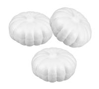 WRITWAA 3pcs White Foam Pumpkins DIY Craft Set Paintable Surface, Easy to Handle Pumpkin-Shaped Decorations for Halloween and Autumn Harvest Party, and Early Childhood Education