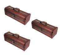 WRITWAA 3pcs Wooden Wine Bottle Storage Box Carrier with Tote Rope Durable Wooden Packing Box for Beer and Weddings Birthdays and Housewarming Celebrations