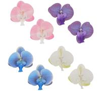 WRITWAA 4 Pairs Butterfly Orchid Shoe Clips: Hawaiian Flower Buckles For Sandals - Removable Butterfly Orchid Shoe Charm For High Heel