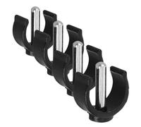 WRITWAA 4 Pcs Black C-Shape Clips for Walking Stick Accessories, Plastic Cane Buckle Locks Compatible with 22mm Tubes, M6x25mm Pins for Walker and Crutch Attachment Safety Rails