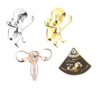WRITWAA 4 Pcs Zinc Alloy Lapel Brooches with Unique Human Body Organ Design, Multi-purpose Pins for Clothing and Scarves, Not Easy to Fall, for Mother's Day and Wedding Accessories