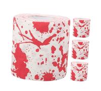 WRITWAA 4 Rolls Halloween Toilet Paper with Vivid Bloody Handprint Print Soft Absorbent Decorative Tissue for Festive Bathroom and Party Supplies Durable Paper for Practical Use