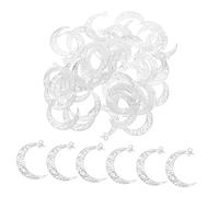 WRITWAA 40pcs Retro Hollow Crescent Moon Pendant Charms Alloy Filigree Jewelry Findings for DIY Earrings Necklaces Bracelets Vintage Lunar Dangle Accessories