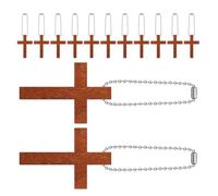 WRITWAA 40pcs Vintage Wooden Cross Charms Mini Pendants with Chains, Handmade Portable Wood and Metal Crosses for Prayer and Making Bracelets, Suitable for Men and Women