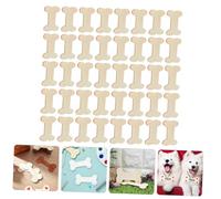 WRITWAA 40pcs Wooden Dog Bone Cutouts DIY Craft Ornaments Unfinished Wood Slices for Painting Writing Educational and Home Decoration