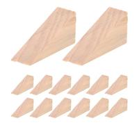 WRITWAA 40pcs Wooden Doorstoppers Triangle Wedge with Slanted Striped Design for Enhanced Stability and Secure Hold, Sturdy Beige Wood Stopper Suitable for Home and Dorm Use