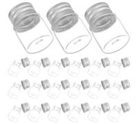 WRITWAA 48pcs Aluminum Cap Glass Empty Bottles Tiny Small Glass Vials for Sample Containers Perfume Storage