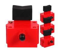 WRITWAA 4pcs 10A Lockable Power Tool Switches for Steel Cutting Machines, Industrial Metal Cut-Off Saw Replacement Start Stop Buttons, Red Momentary Push Control for Electric Chop Saws