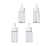 WRITWAA 4pcs 20ml Glass Dropper Bottles with Silicone Plastic, Empty Sub Bottles for Essential Oil and Cosmetics, Smooth Surface with Cover, for Liquid Dispensing