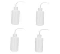 WRITWAA 4pcs 250ml Eyelash Grafting Wash Bottles with Elbow Nozzle, Squeeze Eye Washing Bottles for Salon Use and Household Lash Cleaning, Measurement Marked Dropper