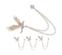 WRITWAA 4pcs Alloy and Rhinestone Men's Brooch Pin with Chain Stylish Lapel Jewelry for Suits and Coats for Formal and Casual Occasions