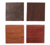 WRITWAA 4pcs Assorted Hardwood Wood Blocks for Jewelry Making Including Burmese Rosewood Chicken Wing Wood and Natural Blanks for DIY Craft Projects
