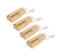 WRITWAA 4pcs Bamboo Sisal Nail Brush Fingernail Scrubbing Brush for Cleaning Toenails Hand Held