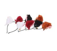 WRITWAA 4pcs Cat Wolf Fox Hairband Headband Faux Fur Cosplay Ears Fox Ears for Women Cute Animal Hairband Plush Dog Face Wash Faux Fur Men Headpiece