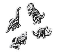 WRITWAA 4Pcs Chic Dinosaur Skeleton Brooch Unique Alloy Lapel Pins Eye Catching Skull Shape Accessories for Casual Wear for Fashion Lovers and Dinosaur Enthusiasts