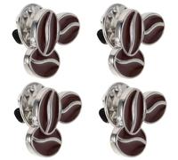 WRITWAA 4pcs Coffee Bean Pin Badge Set for Denim Jacket and Apron, Zinc Alloy Material with Secure Fastening and Fade-resistant Finish, for Cafe Uniforms and Decorating Clothing