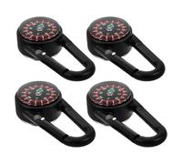 WRITWAA 4pcs Compass Hiking Survival: Portable Survival Compass With Carabiner Clip - Outdoor Accessory For Hiking Camping And Emergency Situations