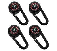 WRITWAA 4pcs Compass Hiking Survival: Portable Survival Compass With Carabiner Clip - Outdoor Accessory For Hiking Camping And Emergency Situations