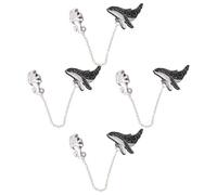 WRITWAA 4pcs Cute Astronaut Whale Brooch Pin Set in Alloy, Lightweight and Portable Ocean Animal Lapel Pins with Chain for Everyday Styling and Parties, Chic Decorative Suit Collar