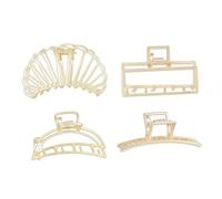 WRITWAA 4Pcs Decorative Hair Claw Clips for Women Stylish Headdress Hairpins in Elegant Gold Durable Alloy Hair Accessories for Daily Wear Parties and Special Occasions
