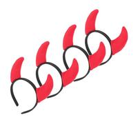 WRITWAA 4pcs Devil Horn Hair Hoops Halloween Headband Costume Accessories Cosplay Hair Band for Themed Parties Events Lightweight Comfortable Design