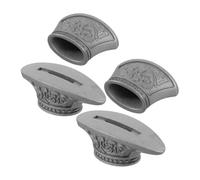 WRITWAA 4pcs DIY Knife Making Finger Guard Bolster in Stainless Steel, Sturdy Handle Accessory for Handmade Knife Projects, Silver Colour with Lasting Resilience to Reduce Project Time