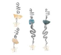 WRITWAA 4pcs Dreadlock Beads for Women Crystal Retro Hair Accessories 3.74x0.55x0.55in Hair Decoration Multi-style Compatibility Women Daily Wear Spiral Alloy Amethyst Clips