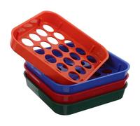 WRITWAA 4pcs Flat Plastic Coin Sorter Tray Set with 4 Colour-Coded Sections for Efficient Coin Sorting of Nickels and Pennies Robust Performance for Fast Sorting in Shops and Home Use