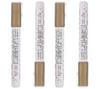 WRITWAA 4pcs Golden Oil Based Paint Markers for Granite Headstones and Monuments, Waterproof and Sun Resistant Restoration Precision Pens for Outdoor Cemetery Repair, Sturdy Plastic Size