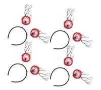 WRITWAA 4pcs Halloween Eyeball Headbands with Lifelike and Dynamic Eyeball Look, Comfortable and Elastic Plastic Headpiece for Masquerade and Trick or Treat Nights