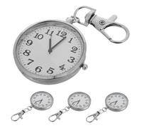 WRITWAA 4pcs Large Digital Examination Pocket Watch Nurse Watch Keyring for Nurses and Students Portable and Easy to Clip onto Badges Lapels