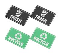 WRITWAA 4pcs Magnetic Recycling Sorting Labels for Trash Bins with Scratch-resistant Magnet Material, Quick Replacement Design, for Schools and Public Places