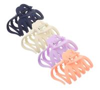 WRITWAA 4pcs Medium Claw Clips for Women Lightweight Multi-function Assorted Color Plastic Metal Hair Accessories Trendy Decorative Stylish for Curly Hair
