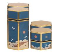 WRITWAA 4pcs Metal Cigarette Case Vintage Smoking Boxes 50g Pocket Carrying Metal Tin Can Airtight Small Container Tinplate Storage Box for Office Supplies