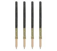 WRITWAA 4pcs Pencil Extender Tool with Bamboo Handle and Metal Tip, Reusable Design that Reduces Pencil Waste, the Go Artistry and Writing, for Students and Beginners