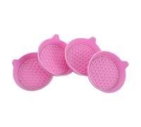 WRITWAA 4pcs Pink Rhinestone Silicone Cup Holder Coasters, 3.15 Inch Resistant Non-slip Drink for Automotive Interior Accessories, Suitable for Coffee and Beverage Cups