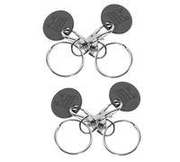 WRITWAA 4pcs Portable Metal Shopping Trolley Token Key Ring Set, Hanging Keychain for Supermarket Cart Release, Compact Sturdy Keyrings for Everyday Use