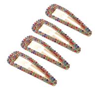 WRITWAA 4pcs Rhinestone Water Drop Hair Clips 8cm Sparkle Crystal Barrettes for Women and Girls Metal Snap Duckbill Hairpins Decorative Hair Accessories for Fine