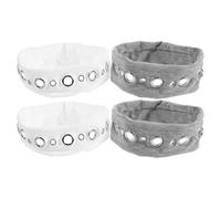 WRITWAA 4pcs Rock Style Hair Headbands for Women, Punk Grunge Wide Band with Hollow Eyelets, Elastic Comfort Fit Cloth Hair Accessories for Summer Concerts and Long Events