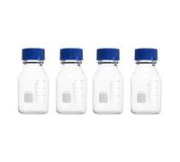 WRITWAA 4pcs Sample Vial Sealing Bottles Glass 250ml Thickened Storing Samples with Lids for Laboratory Use Random Style