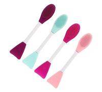 WRITWAA 4pcs Silicone Brush Face Mask Exfoliating Skincare Masking Tool Double-head Facial Mask Brush