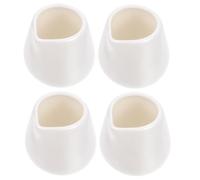 WRITWAA 4Pcs Small White Ceramic Milk Jugs Set - Porcelain Sauce Cups for Household, Coffee, Honey, and Breakfast Use