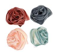 WRITWAA 4pcs Soft Bath for Shower Scrubbing Gentle Exfoliating Body Wash Loofah Cute Multi-Function Bath Accessories Grey Wine for and