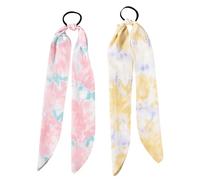 WRITWAA 4pcs Tie-dye Mixed Color Hair Rope for Women, Elastic Fitting and Sweat-absorbent Cloth Hair Ties, Chic Headdress Suitable and Female Friends Random Color