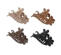 WRITWAA 4pcs Vintage Flower Hair Claw Clips Matte Strong Hold Shark Jaw Clamps for Thick Long Hair Comfortable Retro Style for Women