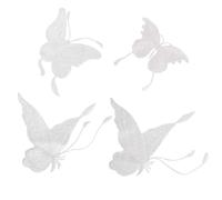 WRITWAA 4pcs White Butterfly Embroidered Appliques for Wedding Dresses and Hats, Fabric Sew-on Patches with Fade-Resistant, Handcrafted Artistry, for Casual Outfits and Repair