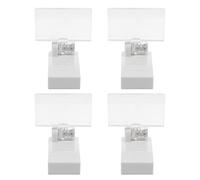 WRITWAA 4pcs White Magnet Price Tag Holder Clip for Name Cards and Number Cards, Plastic and Magnet Material, Suitable for Supermarkets and Advertising Display Stands