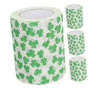 WRITWAA 4rolls Green Leaf Toilet Paper St Patrick's Day Decorative Toilet Tissue for Home and Party Use Strong Absorbent and Versatile Bathroom Essentials