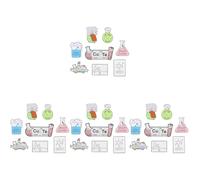 WRITWAA 4sets Science Enamel Pin Laboratory Equipment Brooches for Women Decorative Lapel Pins for Clothing for Science Lovers for Events and Everyday Wear 8pcs*4