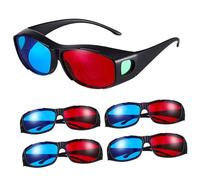 WRITWAA 5 Pcs Plastic Glasses Red Blue Anaglyph Movie Glasses for Tv Theater Gaming Lightweight Comfortable Design